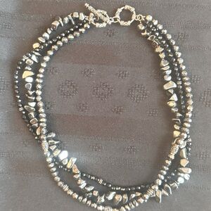 Silpada Sterling Silver Necklace Black Onyx Hematite